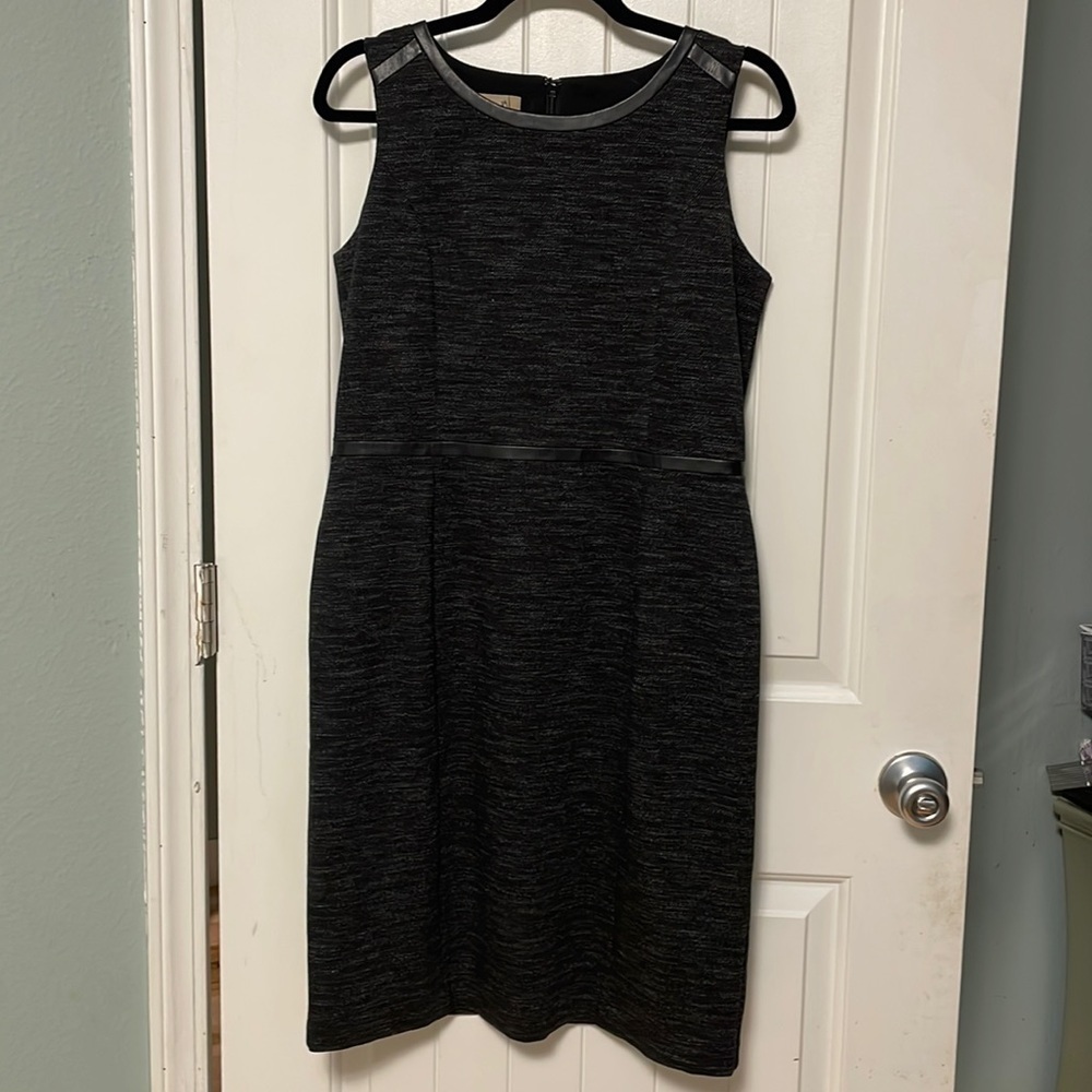 Talbots Black Tweed Sleeveless Sheath Dress Size 6